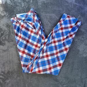 Royal & Awesome Pants Mens 38x34 Argyle Red Blue Plaid Golf Trousers Old Timey